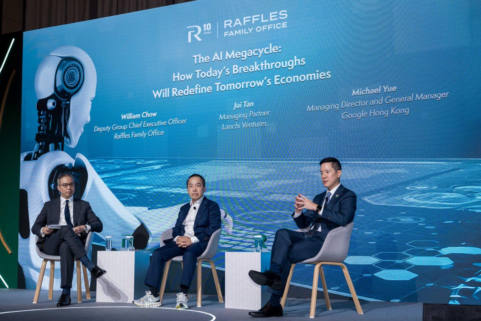 Panel - The AI Megacycle: How Today’s Breakthroughs Will Redefine Tomorrow’s Economies during Raffles Family Office Annual Forum 2025 at Four Seasons Hong Kong, Central, Hong Kong, on 8  October 2025, Hong Kong SAR, China.  Photo by : Felix Ho / Ike Images