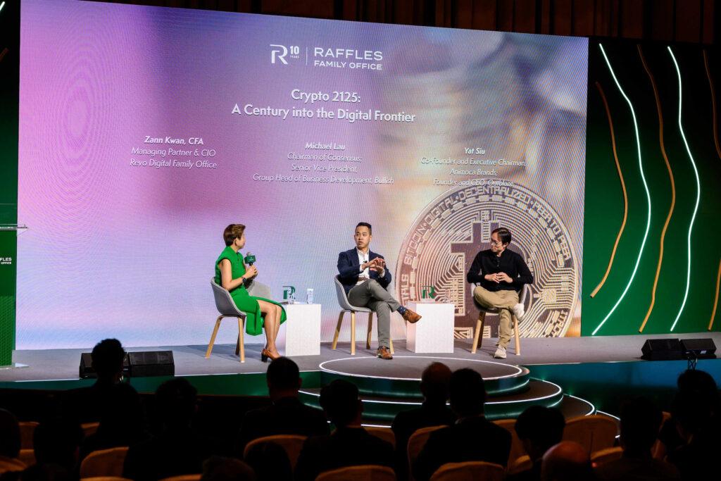 Panel - Crypto 2125: A Century into the Digital Frontier during Raffles Family Office Annual Forum 2025 at Four Seasons Hong Kong, Central, Hong Kong, on 8 October 2025, Hong Kong SAR, China. Photo by : Alex leung / Ike Images
